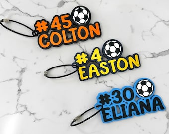 Personalized Soccer Name Keychain | Custom Backpack Tag | Kids Sports Bag Tag | Soccer Player Gift | Team Keyring | Sports Charm