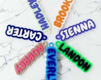 Personalized Kids Bag Tag, Custom Name Keychain, School Backpack Accessory, Lunchbox or Sports Bag Tag