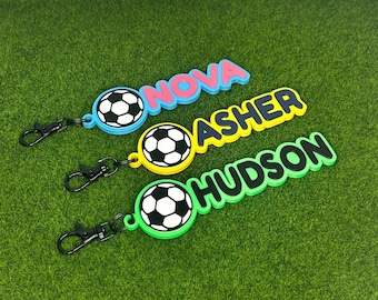 Soccer Keychain | Soccer Bag Tag | Personalized Soccer Keychain with Name | Soccer Coach Gift | Soccer Mom Keychain | Soccer Ball Charm