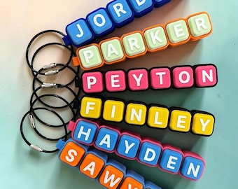 Personalized Name Clicker Keychain | Custom 3D Printed Name Tag | Backpack Charm | Personalized Gift | Custom Name Keychain