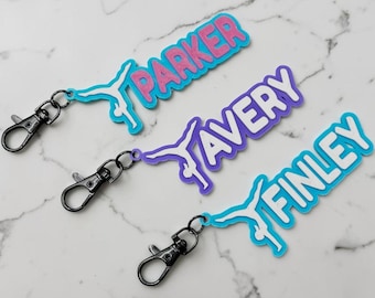 Personalized 3D Printed Gymnastics Bag Tag – Custom Name Zipper Pull Keychain