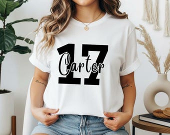 Custom Name & Number Shirt, Personalized Jersey Style Tee, Custom Sports Shirt, Personalized Team Shirt, Custom Kids Shirt, Name Number Tee