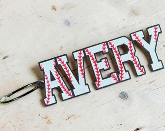 Personalized Baseball Bag Tag | Custom Baseball Name Keychain | Player Equipment Tag | Team Gift | Backpack & Bat Bag Accessory