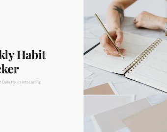 Planificador digital minimalista imprimible de seguimiento de hábitos semanales (PDF)