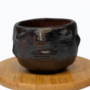 Figural Clay Face Mug With Subtle Face - Rustic Folk Art Cup sold individually