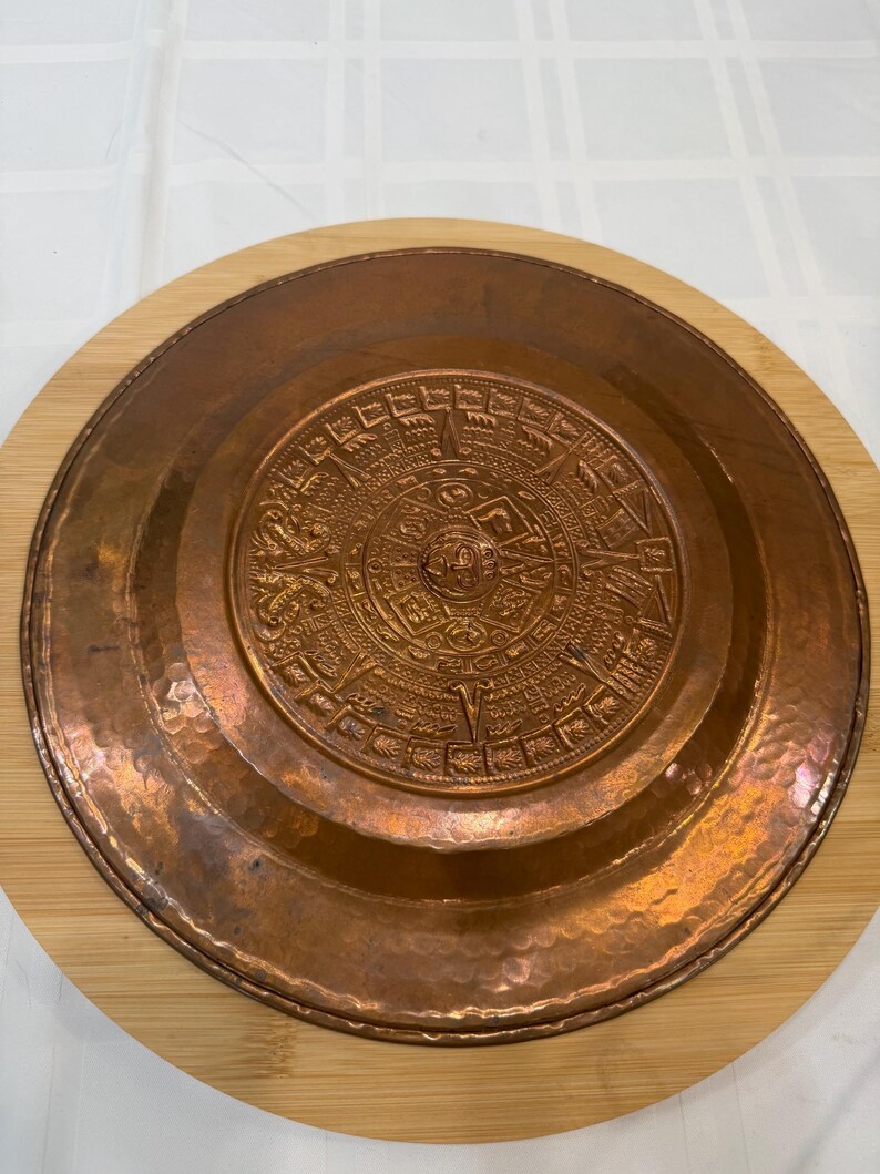 Aztec Sun Stone Copper Tone Metal Plate Decorative Wall Hanging Art - Etsy