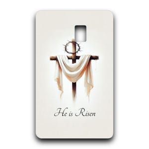 Fundas para tarjetas de débito cristianas: diseños laminados con motivos religiosos / Compatibles con la mayoría de las tarjetas de débito / Resistentes al agua HE IS RISEN