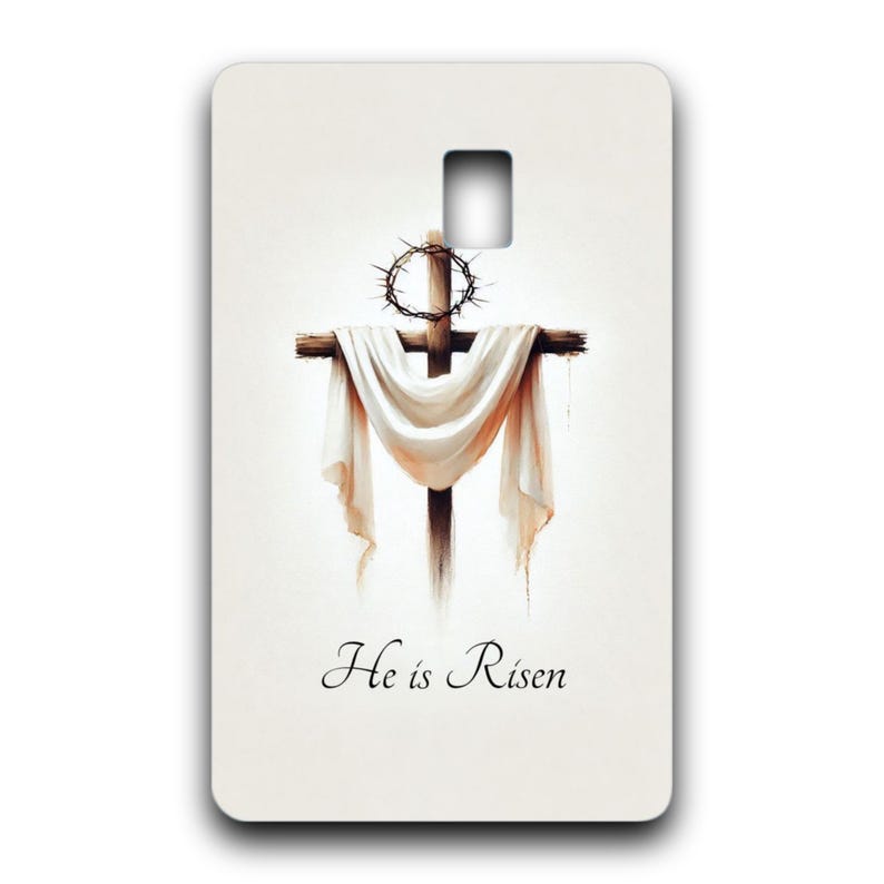 Fundas para tarjetas de débito cristianas: diseños laminados con motivos religiosos / Compatibles con la mayoría de las tarjetas de débito / Resistentes al agua HE IS RISEN