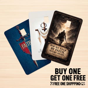 Fundas para tarjetas de débito cristianas: diseños laminados con motivos religiosos / Compatibles con la mayoría de las tarjetas de débito / Resistentes al agua imagen 1