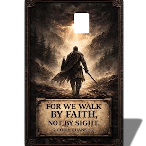 Fundas para tarjetas de débito cristianas: diseños laminados con motivos religiosos / Compatibles con la mayoría de las tarjetas de débito / Resistentes al agua FOR WE WALK BY FAITH