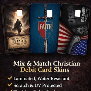 Fundas para tarjetas de débito cristianas: diseños laminados con motivos religiosos / Compatibles con la mayoría de las tarjetas de débito / Resistentes al agua imagen 9