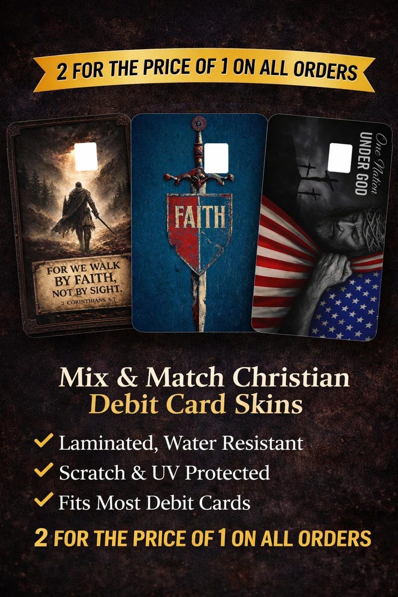 Fundas para tarjetas de débito cristianas: diseños laminados con motivos religiosos / Compatibles con la mayoría de las tarjetas de débito / Resistentes al agua imagen 9