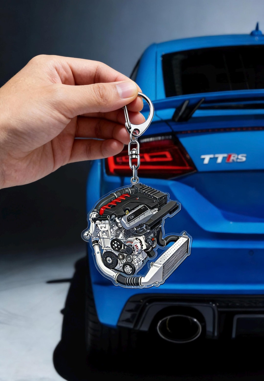 Keychain Engine HANDMADE Audi Engine Keychain, Hand-drawn Miniature, Automotive ...