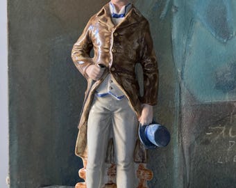 Capodimonte Vintage Porcelain Figurine Country Man Naples Singed Italy