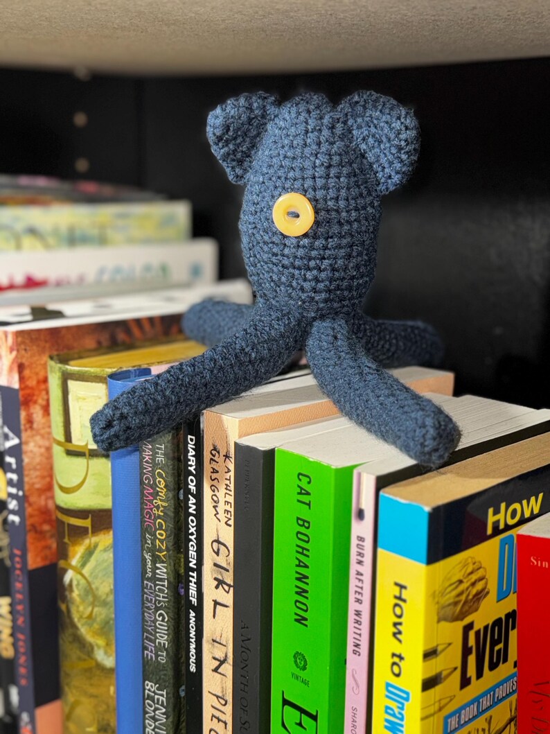 Medium Sized Handmade Crochet Coraline-Inspired Squid Doll, Amigurumi Collectible Doll image 2