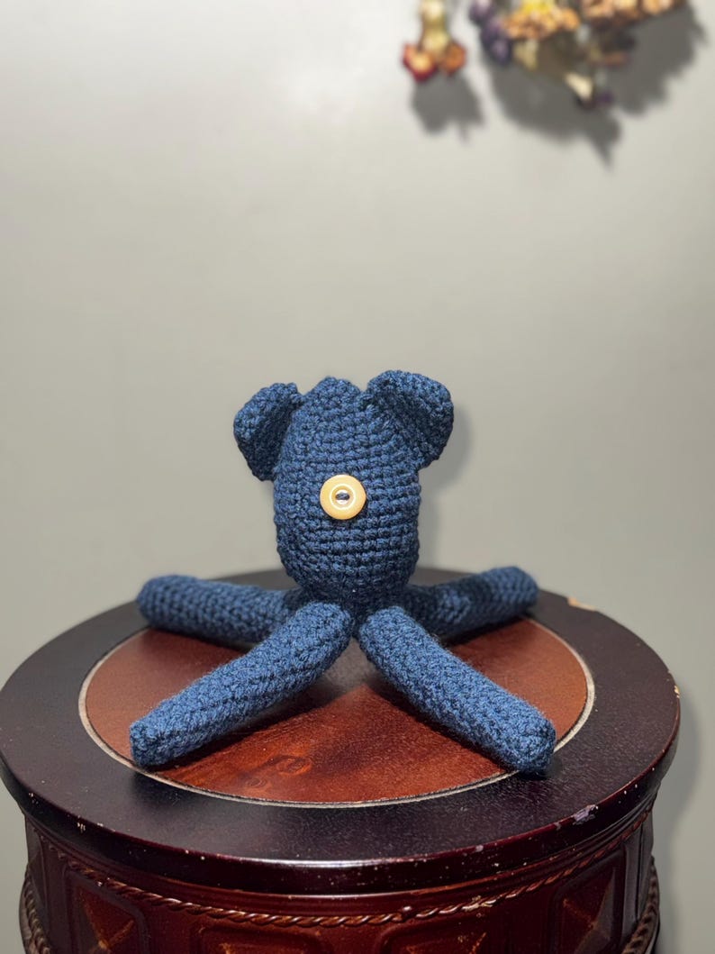 Medium Sized Handmade Crochet Coraline-Inspired Squid Doll, Amigurumi Collectible Doll image 8