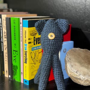 Medium Sized Handmade Crochet Coraline-Inspired Squid Doll, Amigurumi Collectible Doll image 3