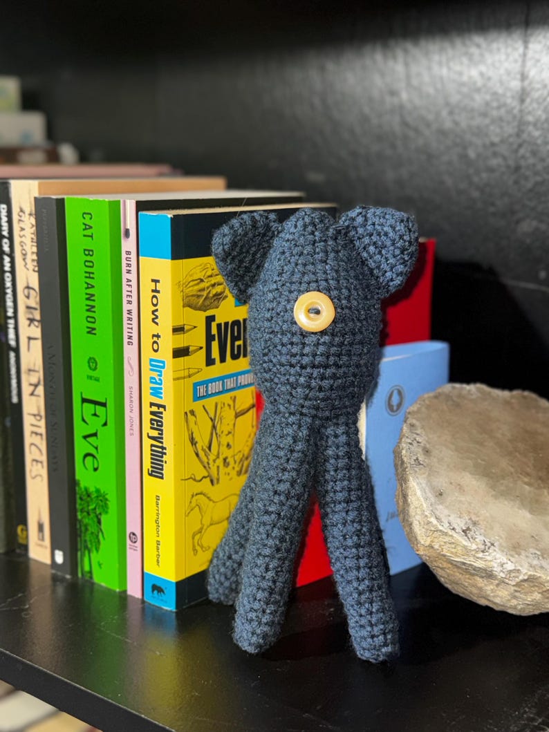 Medium Sized Handmade Crochet Coraline-Inspired Squid Doll, Amigurumi Collectible Doll image 3