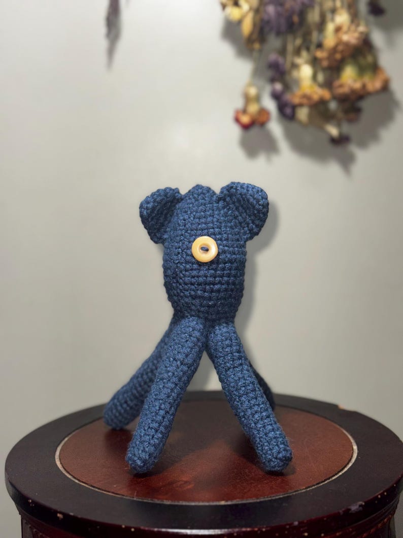 Medium Sized Handmade Crochet Coraline-Inspired Squid Doll, Amigurumi Collectible Doll image 5