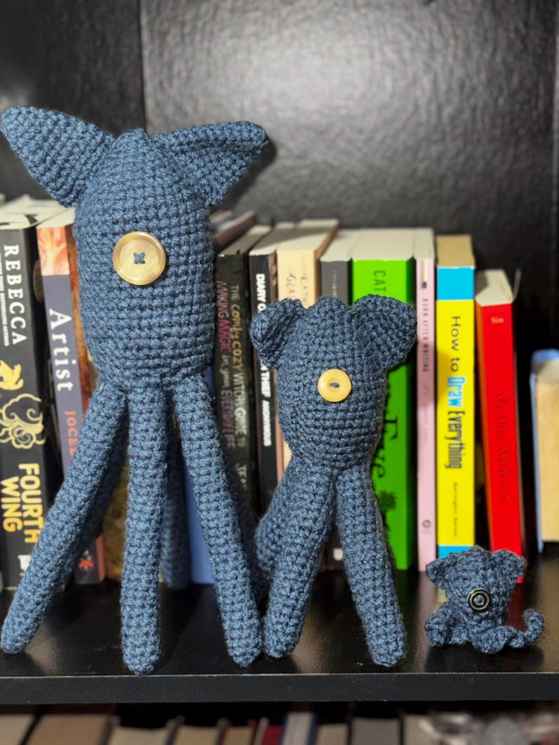 Medium Sized Handmade Crochet Coraline-Inspired Squid Doll, Amigurumi Collectible Doll image 10