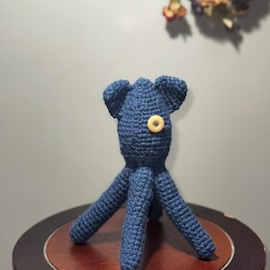 Medium Sized Handmade Crochet Coraline-Inspired Squid Doll, Amigurumi Collectible Doll image 6