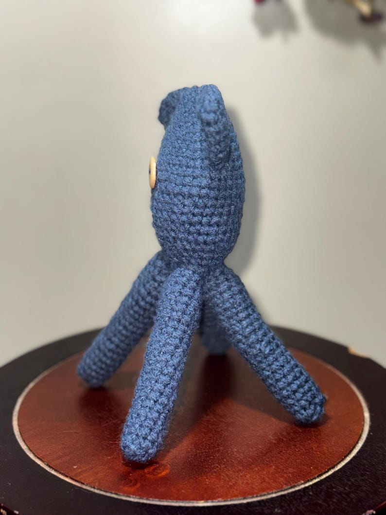 Medium Sized Handmade Crochet Coraline-Inspired Squid Doll, Amigurumi Collectible Doll image 7