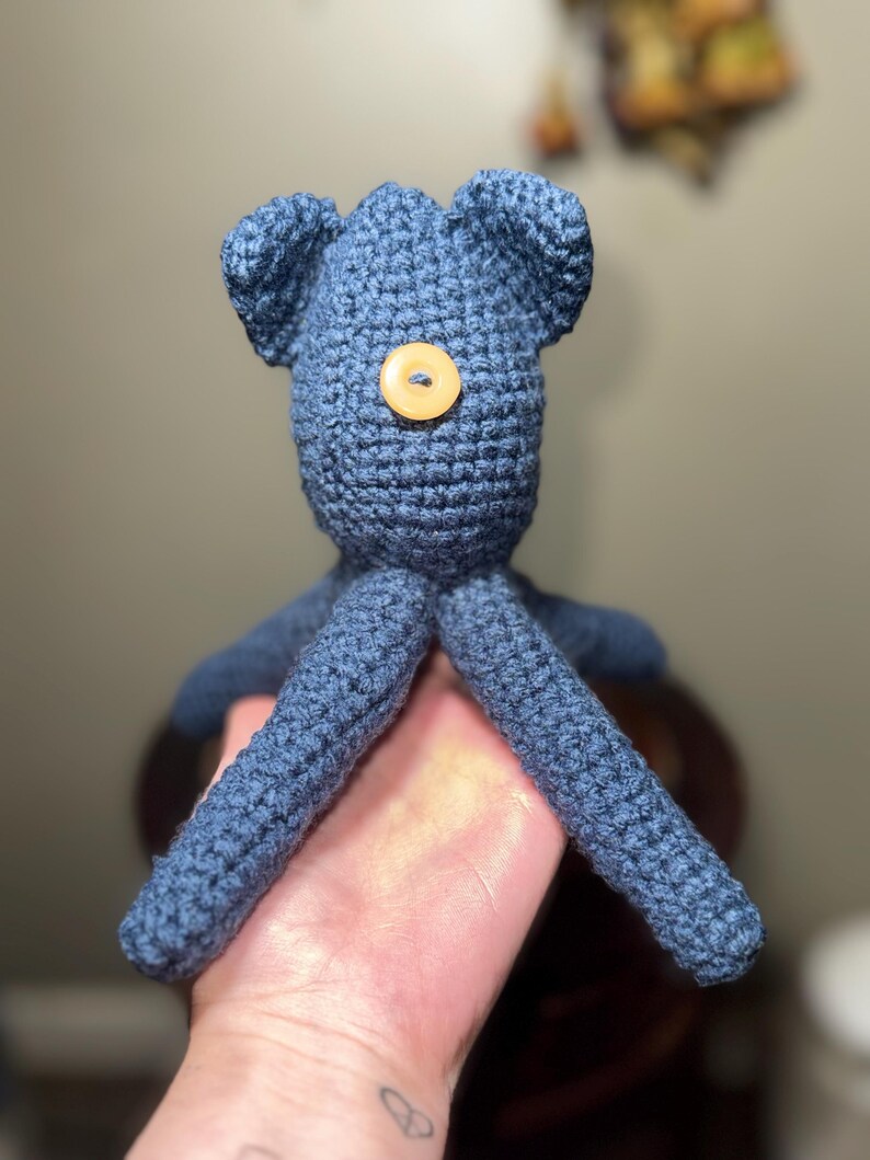 Medium Sized Handmade Crochet Coraline-Inspired Squid Doll, Amigurumi Collectible Doll image 4