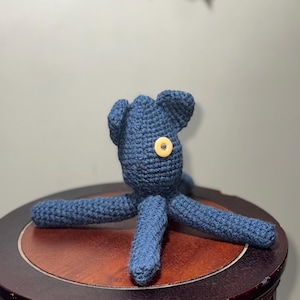 Medium Sized Handmade Crochet Coraline-Inspired Squid Doll, Amigurumi Collectible Doll image 9