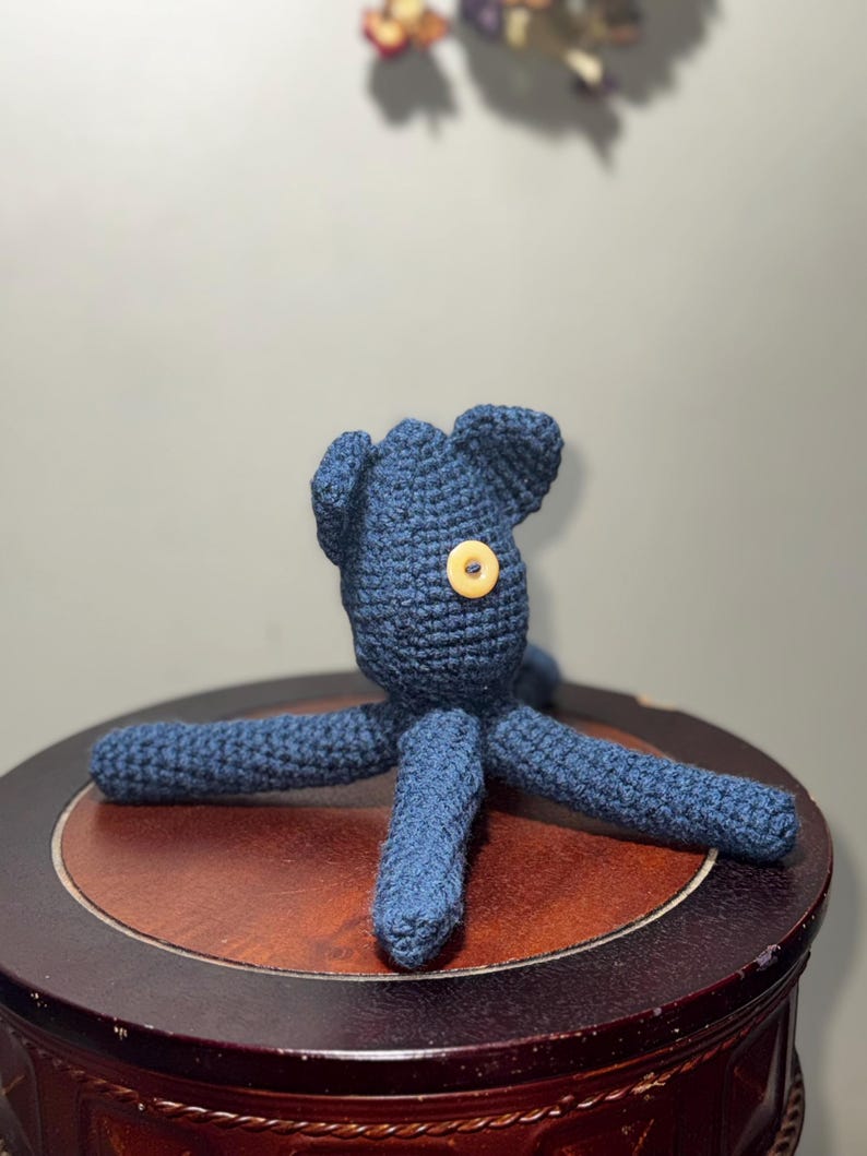 Medium Sized Handmade Crochet Coraline-Inspired Squid Doll, Amigurumi Collectible Doll image 9