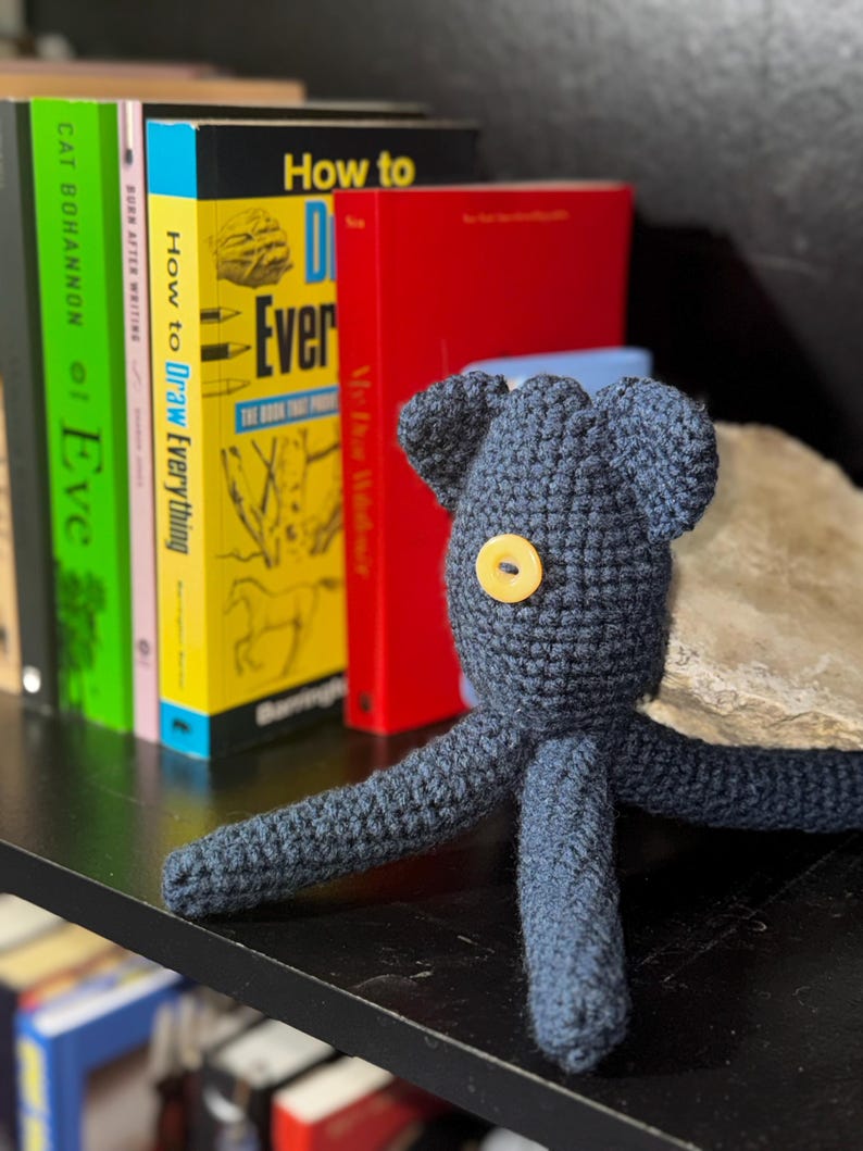 Medium Sized Handmade Crochet Coraline-Inspired Squid Doll, Amigurumi Collectible Doll image 1
