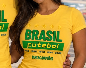 Brasil World Cup Shirt | Brazil Futebol T-shirt | Seleção Football Unisex Top | Brasil Pentacampeões Soccer Jersey