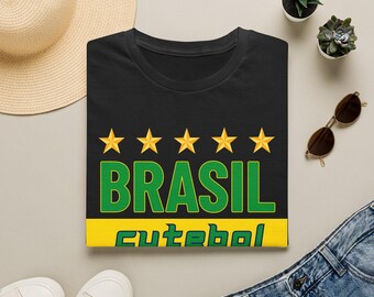 Brasil Pentacampeões T-Shirt | Brazil Seleção 5 Chamiopnships Futebol Jersey