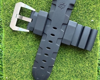 24mm Black Rubber watch strap Good Quality For Panerai