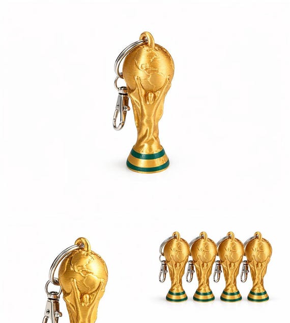 FIFA World Cup Trophy replica  keychain  – 3D Printed Soccer Trophy keychain   – Fifa trophy replica keychain  – Soccer Gift