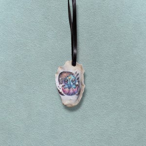 Blue Voodoo Chick Hatching Easter Oyster Shell – Diamond Glitter Gothic Decor