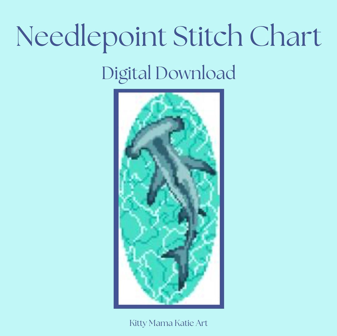 Garret the Hammerhead Shark Needlepoint Digital Chart - Etsy