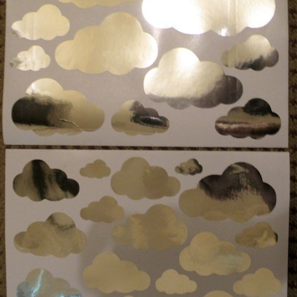 Mirror Cloud Clouds Wall Stickers 2 sheets of A4