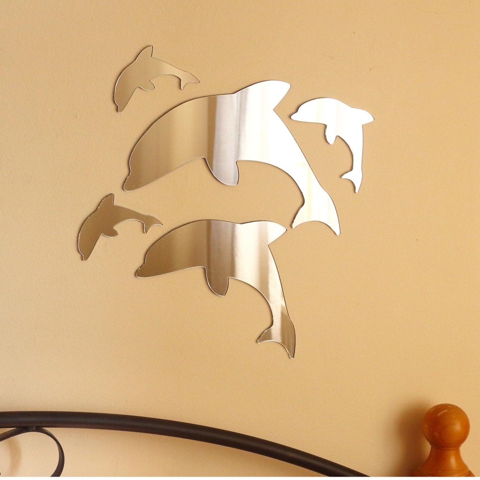 Large Dolphin Wall Mirror for Bedroom Bathroom Kitchen Living Room
