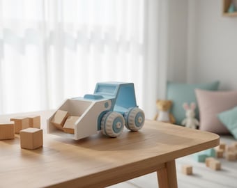 Toy Bulldozer, Pastel Colors Push-Pull Play