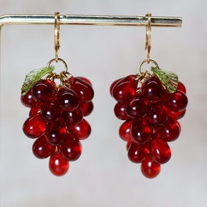 Tour De Cou Vintage Grappe De Raisins, Perles Pâte De Verre Et Métal Doré, Années 70/80
