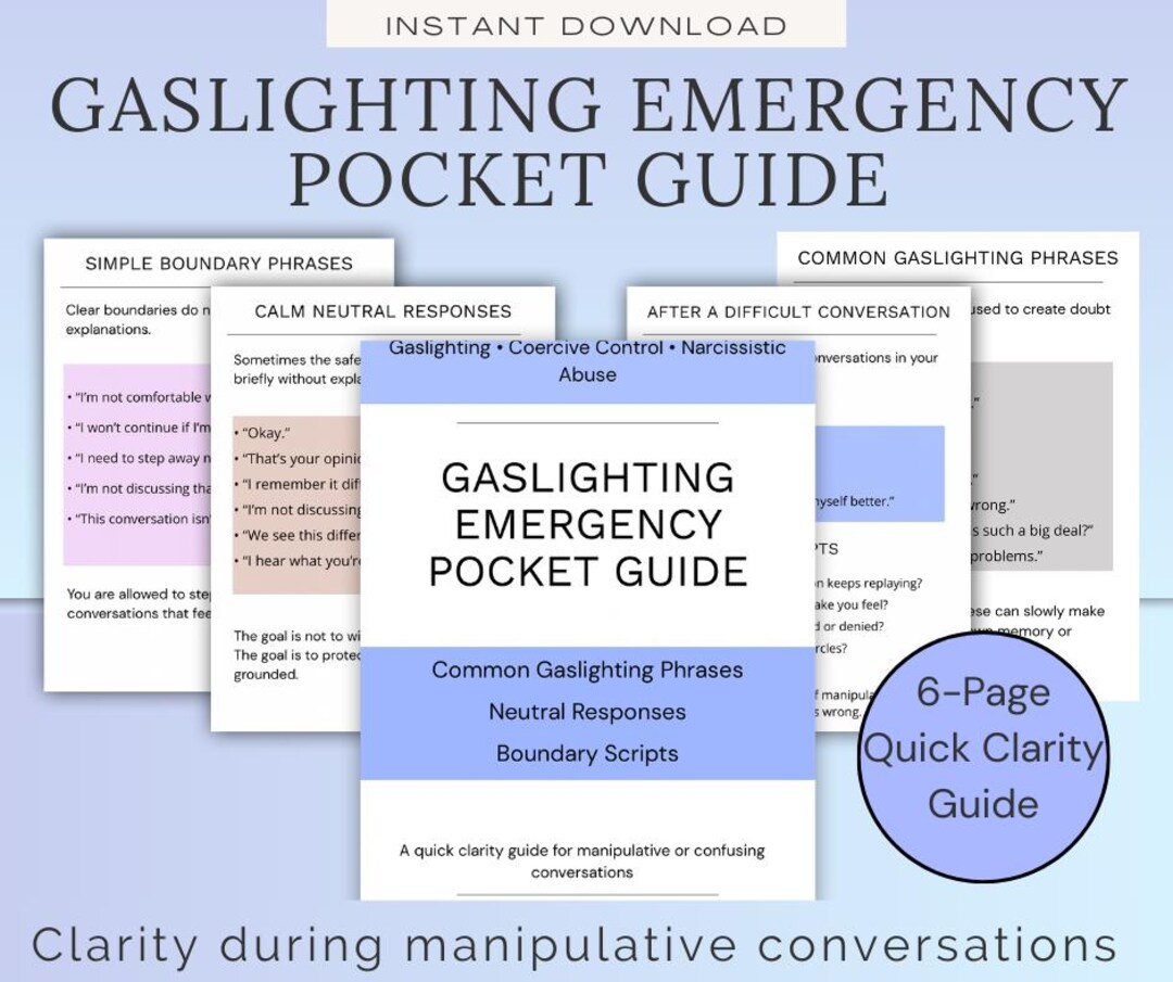Gaslighting Emergency Pocket Guide | Narcissistic Abuse and Coercive ...