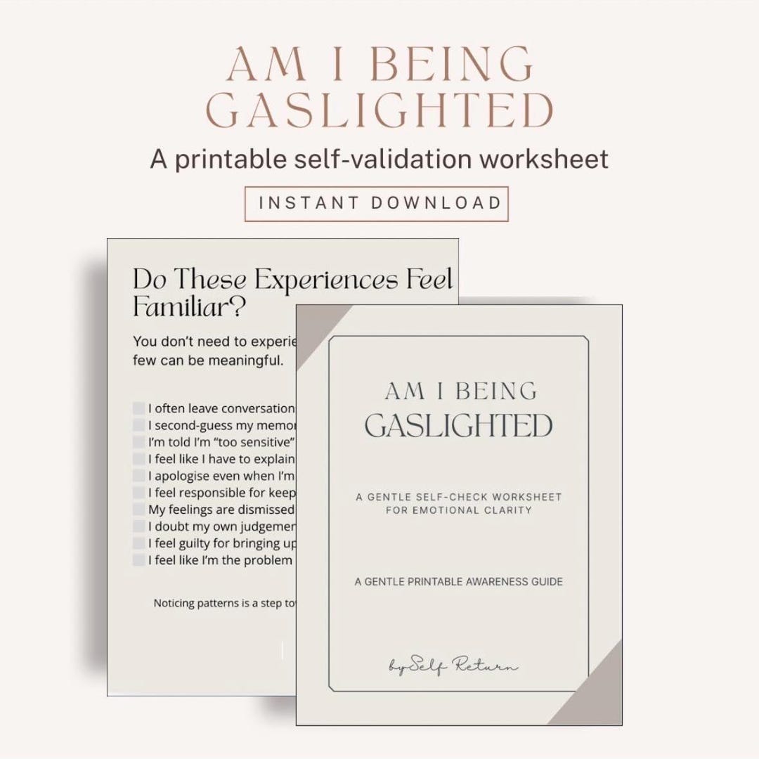 Self Check Worksheet Am I Being Gaslighted? Self-check Worksheet | Emotional Abuse Awareness ...