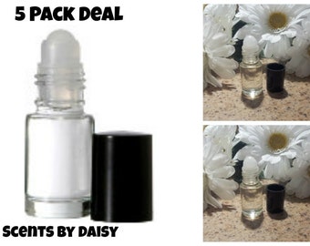 3 Pack Deal - Fragrance Perfume Cologne Roll On Oils - 5 ml (1/6 oz.) Bottles - You Choose 3 Scents