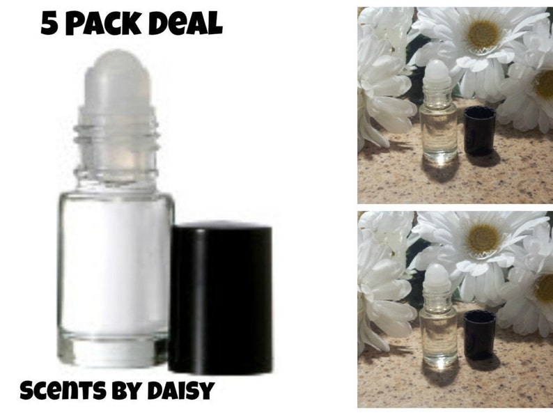 5 Pack Deal Fragrance Perfume Cologne Roll On Oils 5 ml 1/6 oz Bottles You Choose 5 Scents image 1