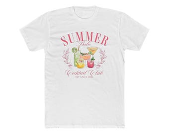 Summer Cocktail Club Tee, Watercolor Graphic Print