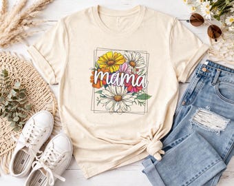 Mama Floral Graphic Tee | Cottagecore Botanical Flower Shirt