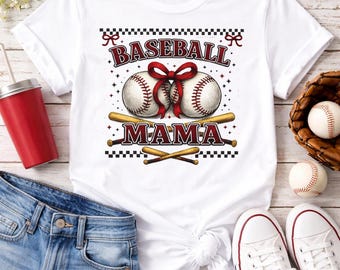 Baseball Mama T-Shirt, Vintage Style Soft Cotton Tee, Game Day Gift