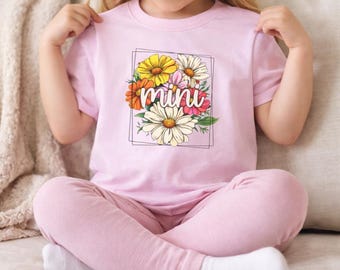 Mini flora tee, little girls shirt, matching mama and mini tshirt