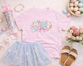 Mini Easter T-shirt | Colorful Doodles, Bunny, Flowers, Mama Mini Matching