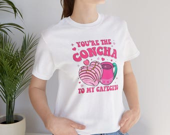 Concha Cafecito Tee | Latina Coffee Lover Shirt, Valentine's Day Gift